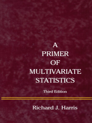 cover image of A Primer of Multivariate Statistics